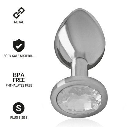 Intense Aluminum Metal Anal Plug With Silver Crystal Size S | Niks.fi verkkokauppa