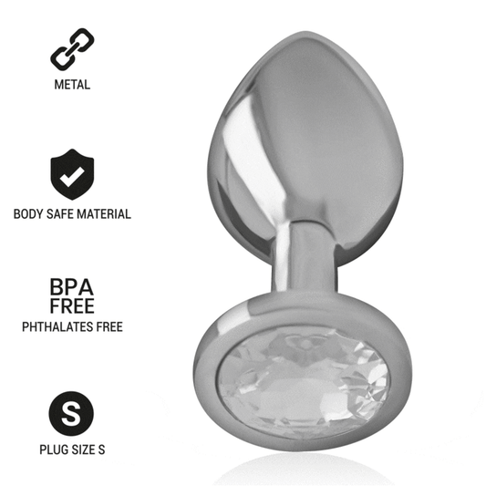 Intense Aluminum Metal Anal Plug With Silver Crystal Size S | Niks.fi verkkokauppa