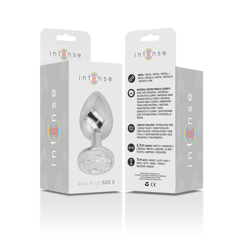 Intense Aluminum Metal Anal Plug With Silver Crystal Size S | Niks.fi verkkokauppa