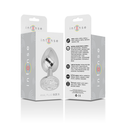 Intense Aluminum Metal Anal Plug With Silver Crystal Size S | Niks.fi verkkokauppa