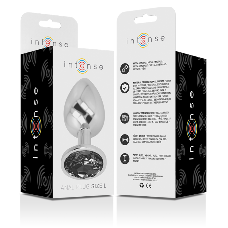 Intense Aluminum Metal Anal Plug With Black Glass Size L | Niks.fi verkkokauppa