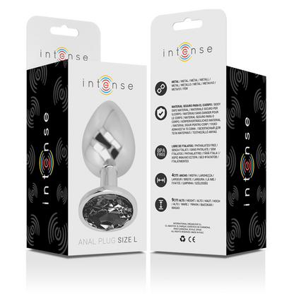 Intense Aluminum Metal Anal Plug With Black Glass Size L | Niks.fi verkkokauppa
