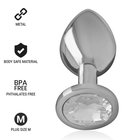 Intense Aluminum Metal Anal Plug With Silver Crystal Size M | Niks.fi verkkokauppa