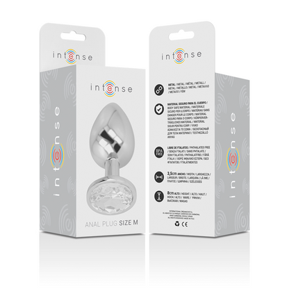 Intense Aluminum Metal Anal Plug With Silver Crystal Size M | Niks.fi verkkokauppa