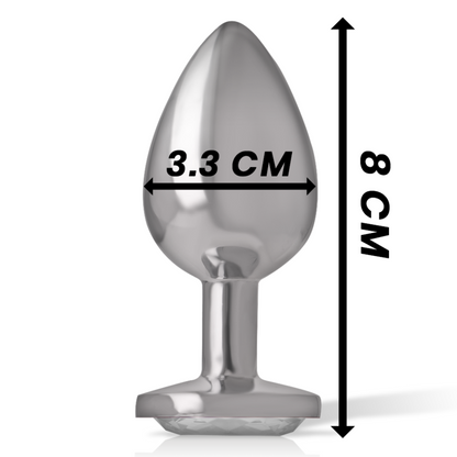 Intense Aluminum Metal Anal Plug With Silver Crystal Size M | Niks.fi verkkokauppa