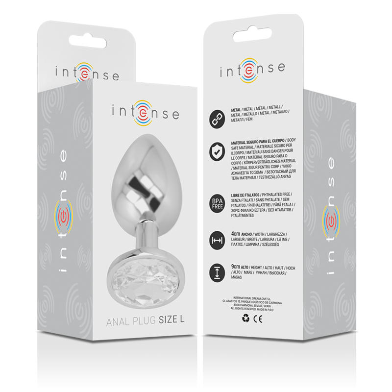 Intense Aluminum Metal Anal Plug With Silver Crystal Size L | Niks.fi verkkokauppa