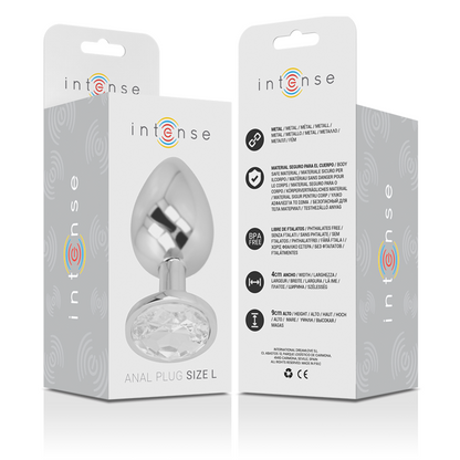 Intense Aluminum Metal Anal Plug With Silver Crystal Size L | Niks.fi verkkokauppa