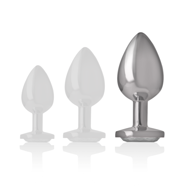 Intense Aluminum Metal Anal Plug With Silver Crystal Size L | Niks.fi verkkokauppa
