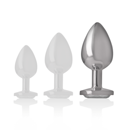 Intense Aluminum Metal Anal Plug With Silver Crystal Size L | Niks.fi verkkokauppa