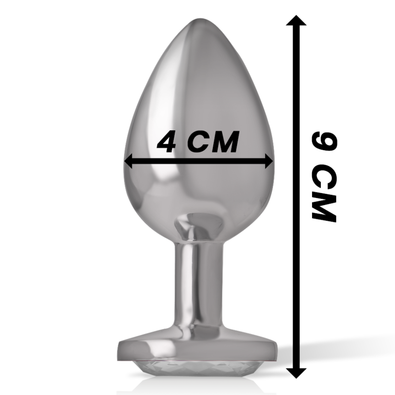Intense Aluminum Metal Anal Plug With Silver Crystal Size L | Niks.fi verkkokauppa