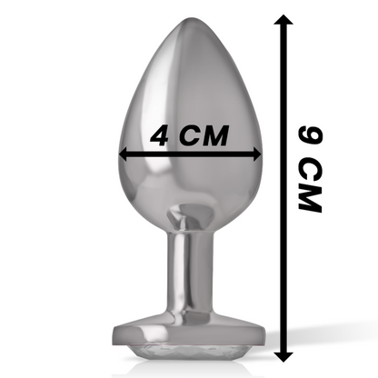 Intense Aluminum Metal Anal Plug With Silver Crystal Size L | Niks.fi verkkokauppa