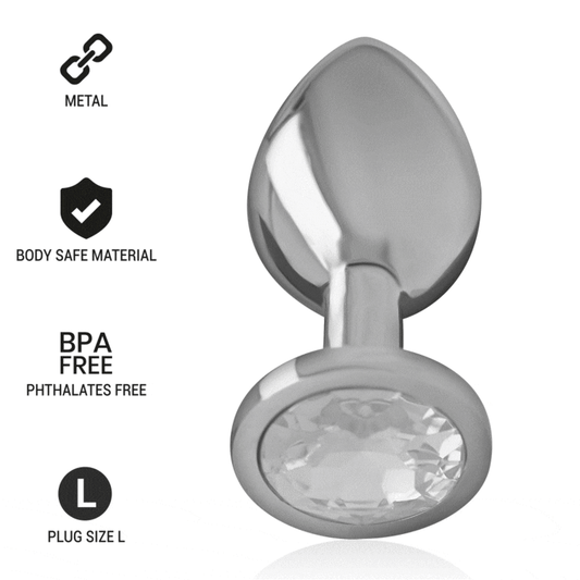 Intense Aluminum Metal Anal Plug With Silver Crystal Size L | Niks.fi verkkokauppa