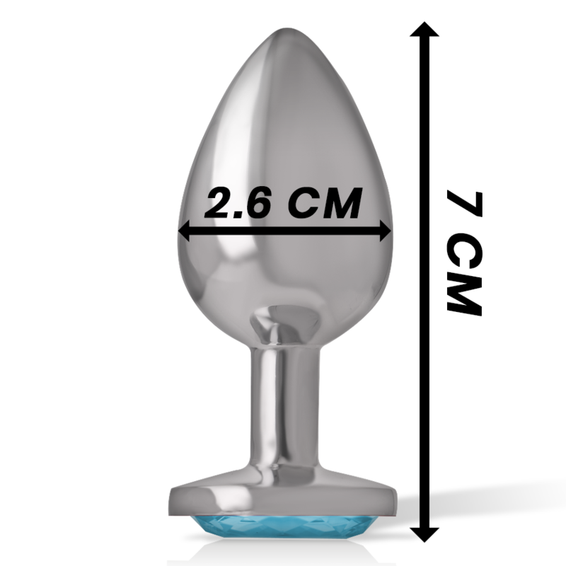 Intense Aluminum Metal Anal Plug With Blue Crystal Size S | Niks.fi verkkokauppa