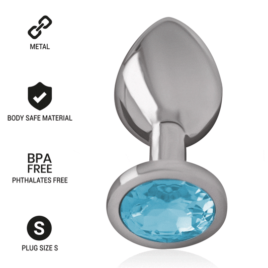 Intense Aluminum Metal Anal Plug With Blue Crystal Size S | Niks.fi verkkokauppa