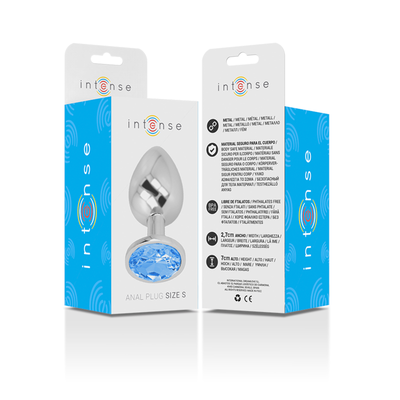 Intense Aluminum Metal Anal Plug With Blue Crystal Size S | Niks.fi verkkokauppa