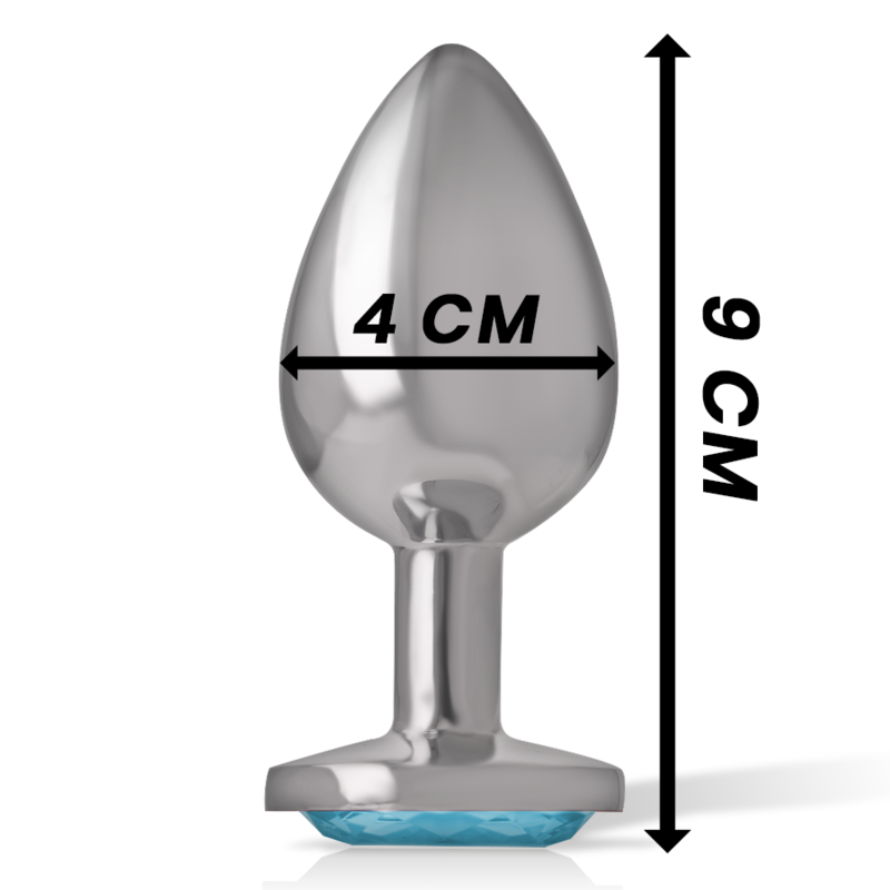 Intense Aluminum Metal Anal Plug With Blue Crystal Size L | Niks.fi verkkokauppa