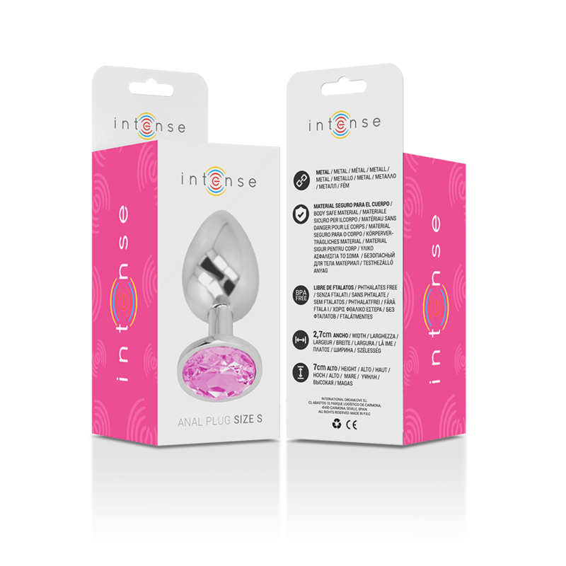 Intense Aluminum Metal Anal Plug With Pink Crystal Size S | Niks.fi verkkokauppa