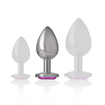 Intense Aluminum Metal Anal Plug With Pink Crystal Size M | Niks.fi verkkokauppa