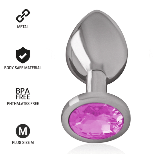 Intense Aluminum Metal Anal Plug With Pink Crystal Size M | Niks.fi verkkokauppa