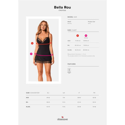 Obsessive Bella Rou Chemise & Thong M/L | Niks.fi verkkokauppa
