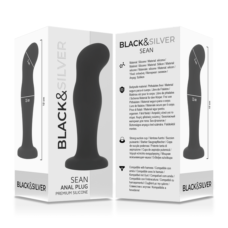 Black&Silver Sean Plug Anal Premium Silicone Black | Niks.fi verkkokauppa