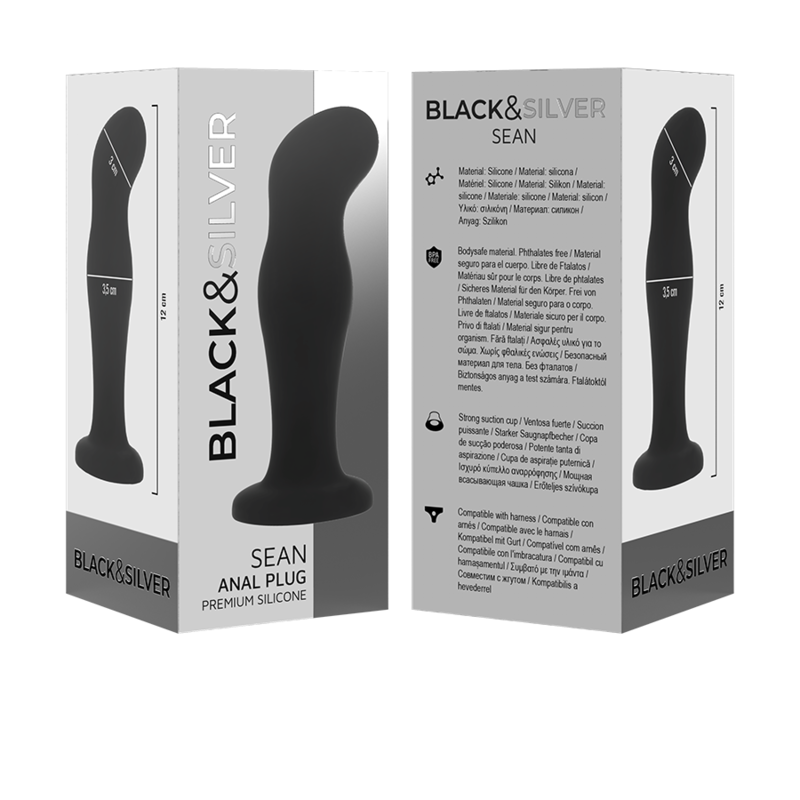 Black&Silver Sean Plug Anal Premium Silicone Black | Niks.fi verkkokauppa