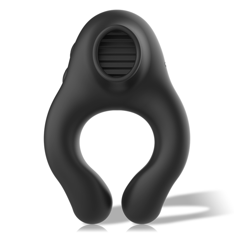 Black&Silver Silicone Vibrator Ring 3 Motors Rechargeable Black | Niks.fi verkkokauppa