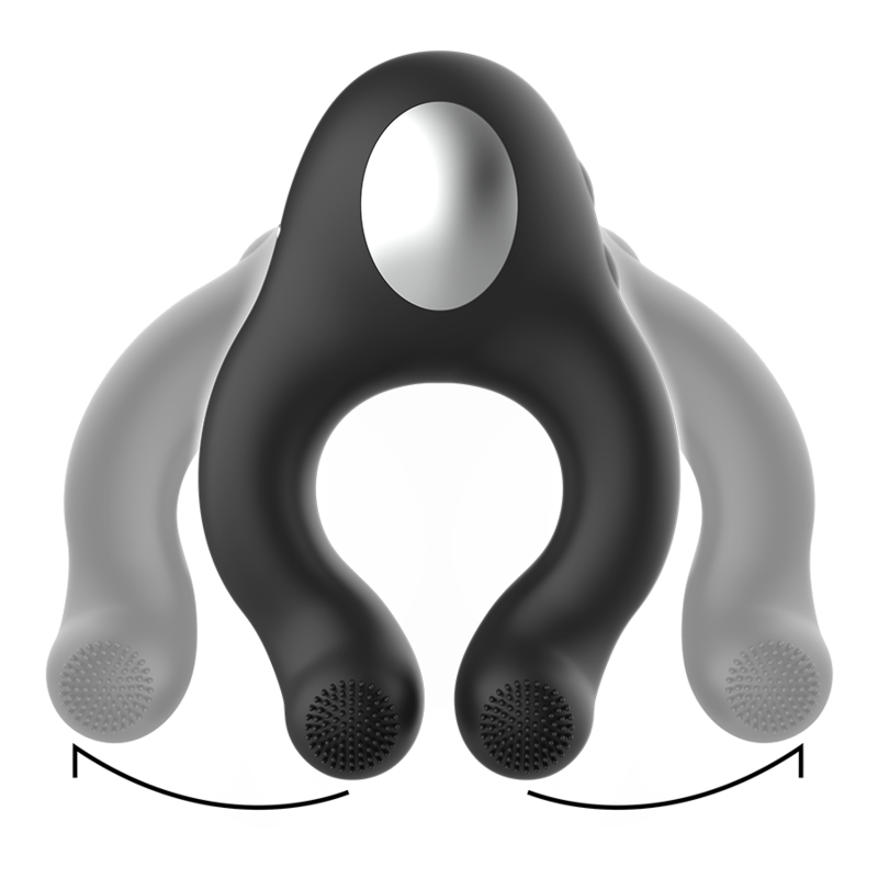 Black&Silver Silicone Vibrator Ring 3 Motors Rechargeable Black | Niks.fi verkkokauppa