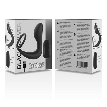 Black&Silver Remote Control Anal Massager Rechargeable Silicone Black | Niks.fi verkkokauppa