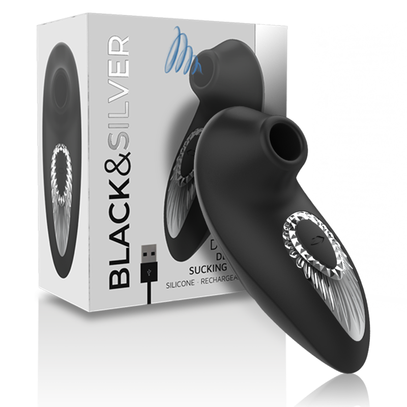 Black&Silver Drake Deluxe Sucking Vibe Rechargeable Silicone Black | Niks.fi verkkokauppa