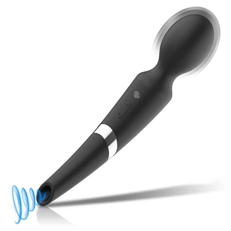 Black&Silver Beck Rechargeable Silicone Massager And Suction Black | Niks.fi verkkokauppa
