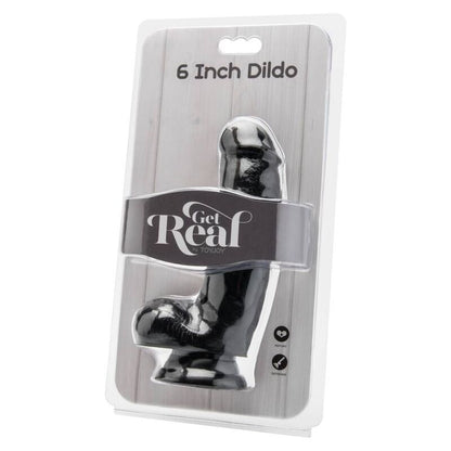 Get Real Dildo 12 Cm With Balls Black | Niks.fi verkkokauppa