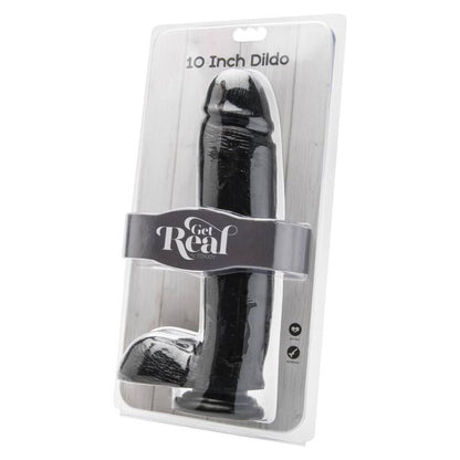Get Real Dildo 25,5 Cm With Balls Black | Niks.fi verkkokauppa