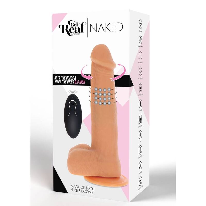 Get Real Rotating Beads Vibrating Dildo Skin | Niks.fi verkkokauppa