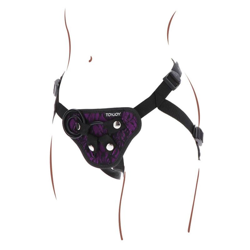 Get Real Strap-On Lace Harness Purple | Niks.fi verkkokauppa