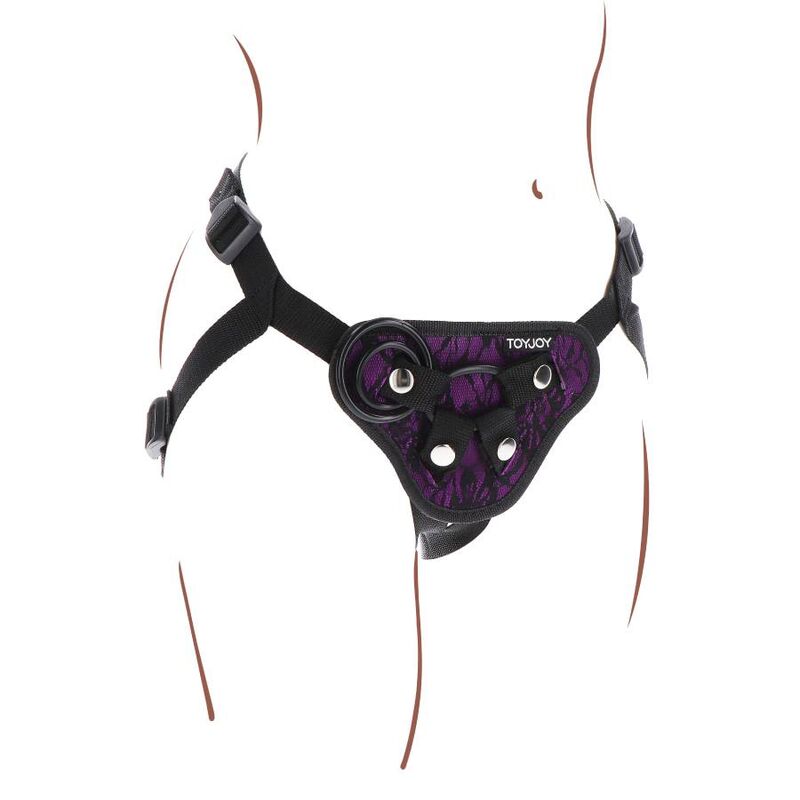 Get Real Strap-On Lace Harness Purple | Niks.fi verkkokauppa