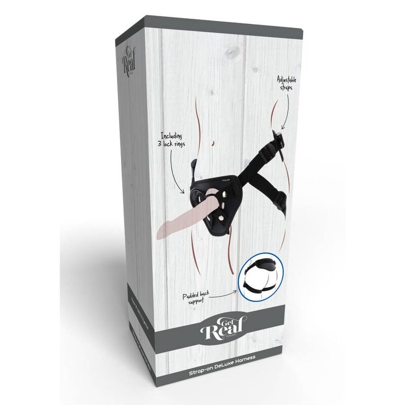 Get Real Strap-On Deluxe Harness Black | Niks.fi verkkokauppa