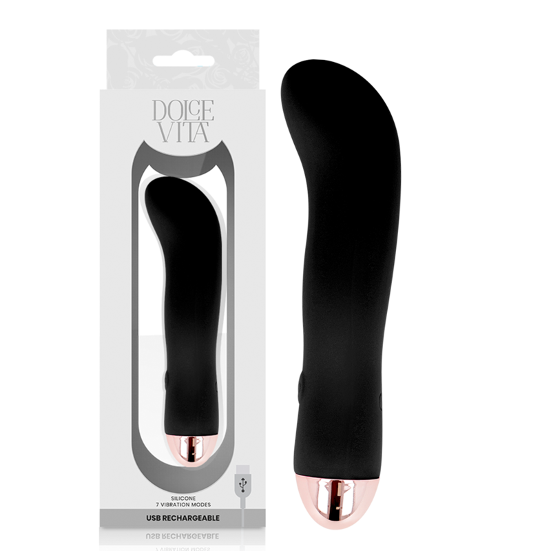 Dolce Vita Rechargeable Vibrator Two Black 7 Speed | Niks.fi verkkokauppa