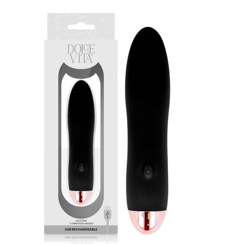Dolce Vita Rechargeable Vibrator Four Black 7 Speeds | Niks.fi verkkokauppa