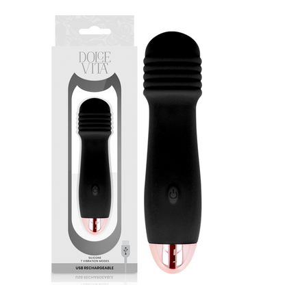 Dolce Vita Rechargeable Vibrator Three Black 7 Speed | Niks.fi verkkokauppa