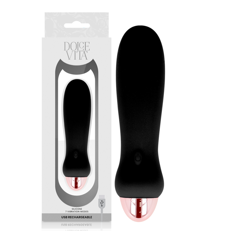 Dolce Vita Rechargeable Vibrator Five Black 7 Speeds | Niks.fi verkkokauppa