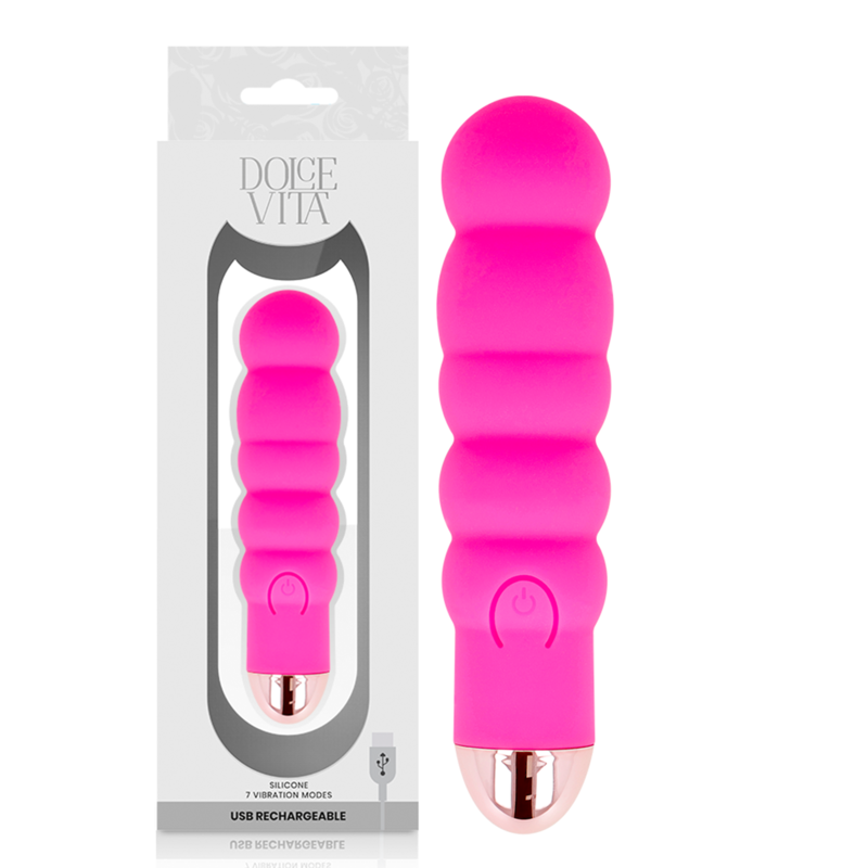 Dolce Vita Rechargeable Vibrator Six Pink 7 Speeds | Niks.fi verkkokauppa