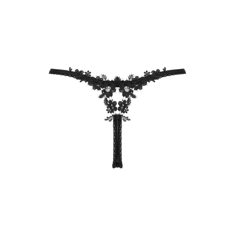 Obsessive Celia Noir Thong Xs/S | Niks.fi verkkokauppa