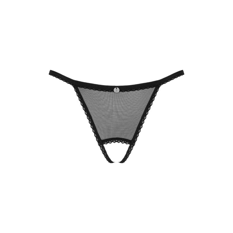 Obsessive Celia Noir Crotchless Thong M/L | Niks.fi verkkokauppa