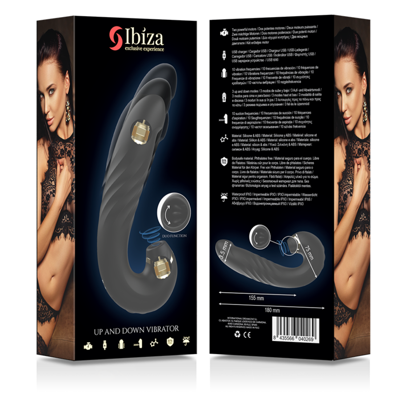Ibiza Clip Up & Down +Vibrator + Clitoris Sucker | Niks.fi verkkokauppa
