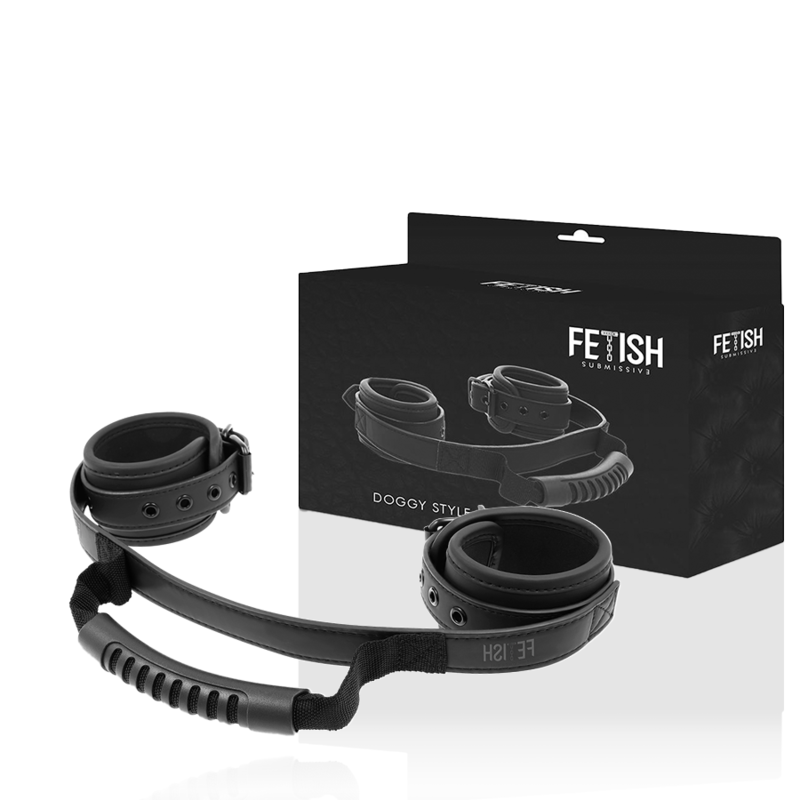 Fetish Submissive Noprene Lining Handcuffs With Handle | Niks.fi verkkokauppa