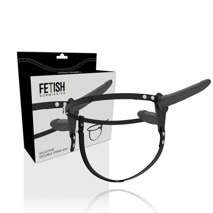 Fetish Submissive Harness Black Double Penetration | Niks.fi verkkokauppa