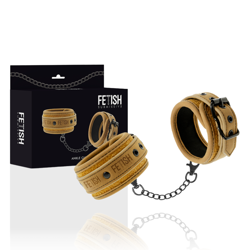 Fetish Submissive Origen Vegan Leather Ankle Cuffs With Neoprene Lining | Niks.fi verkkokauppa
