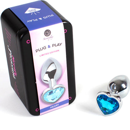 Secretplay Metal Butt Plug Blue Heart Small Size 7 Cm | Niks.fi verkkokauppa