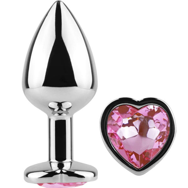 Secretplay Toys pieni metallinen anaalitappi 7 cm, fuksia sydän
